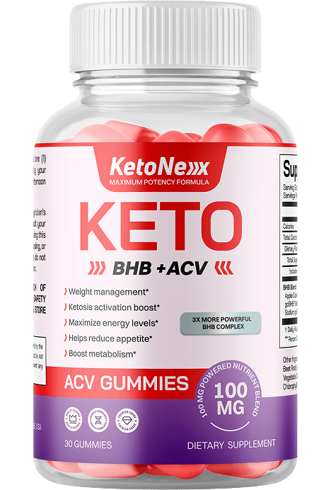 KetoNex Gummies bottle — BHB + ACV keto formula sold in Puerto Rico